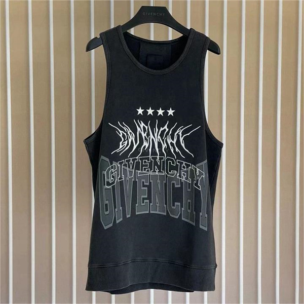 ジバンシィ 偽物 タンクトップ イナズマ ロゴ 刺繡 水洗い処理 レトロ 高品質 GIVENCHY