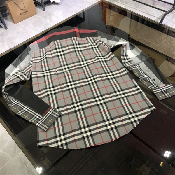 バーバリー スーパーコピー シャツ パネルデザイン メンズ チェック柄 BURBERRY