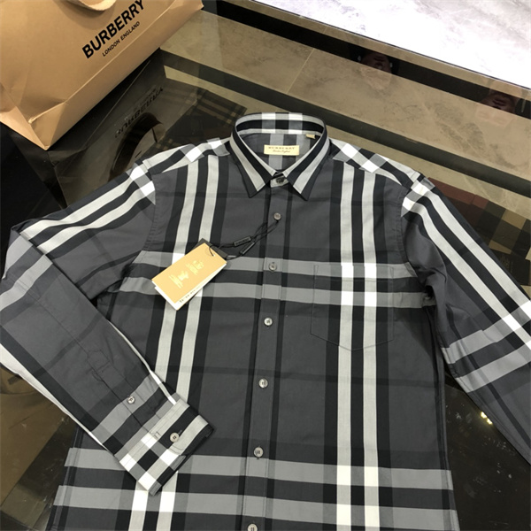 バーバリー スーパーコピー シャツ チェック柄 弾力性 長袖 純綿素材 BURBERRY