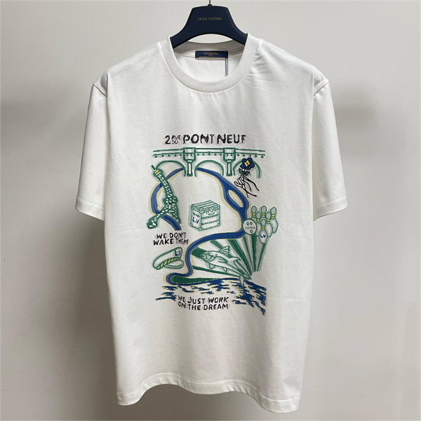 LOUIS VUITTON スーパーコピー Ｔシャツ ロゴ プリント 純綿 ユニセックス オーバーサイズ ルイヴィトン