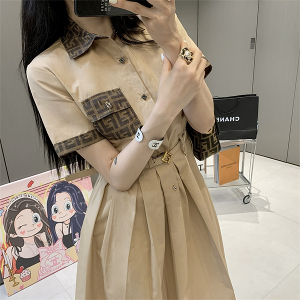 FENDI コピー ワンピース FFロゴ ポケット モノグラム フェンディ 魅力的