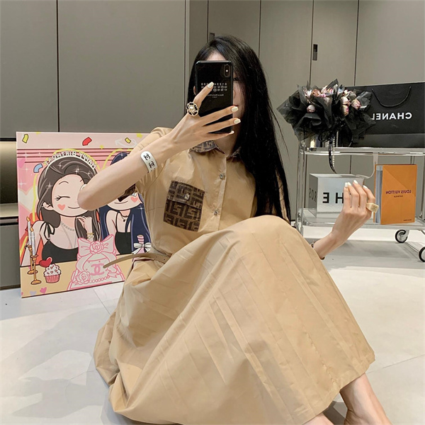 FENDI コピー ワンピース FFロゴ ポケット モノグラム フェンディ 魅力的