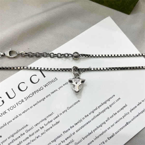 グッチ GUCCI スーパーコピー ネックレス アンガーフォレストシリーズ 牛頭 モチーフ シルバー