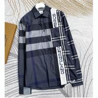バーバリー スーパーコピー シャツ ロゴプリント パッチワーク チェック コットン BURBERRY