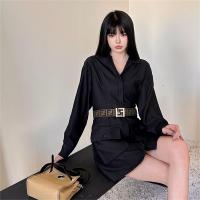 FENDI コピー　ワンピース エレガント ベルト付き 2WAY ポケット フェンディ