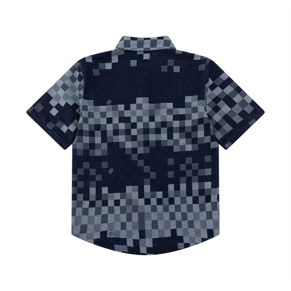 LOUIS VUITTON コピー シャツ SALT PRINT ダミエロゴ デニム 綿 ゆったり ルイヴィトン