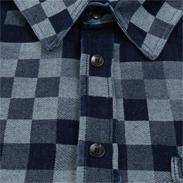 LOUIS VUITTON コピー シャツ SALT PRINT ダミエロゴ デニム 綿 ゆったり ルイヴィトン