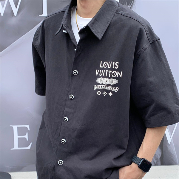 クロムハーツｘLOUIS VUITTON スーパーコピー シャツ コラボ ゆったり ロゴ プリント ルイヴィトン