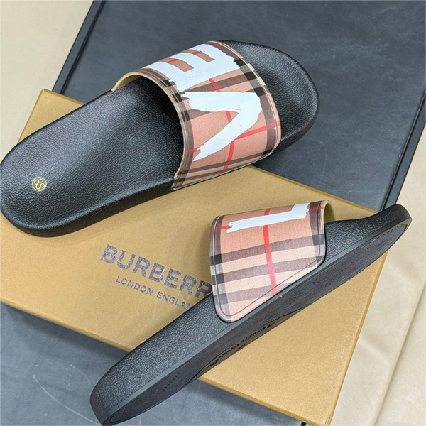 BURBERRY コピー サンダル チェック 柄 スライド 立体的 LOVEシリーズ 定番 バーバリー