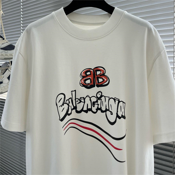 BALENCIAGA コピー Ｔシャツ レザー ロゴ 立体感 100%コットン ユニセックス バレンシアガ 