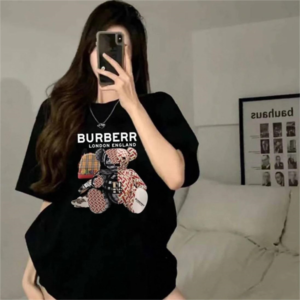 バーバリー スーパーコピー Ｔシャツ くま プリント 縫いぐるみ 可愛い ユニセックス 2色 BURBERRY