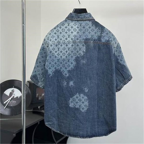 【1AFAVH】LOUIS VUITTON スーパーコピー ジャケット 半袖 デニム モノグラム タイタイ柄 ルイヴィトン