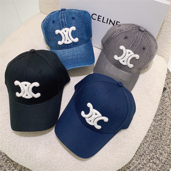 セリーヌ スーパー コピー キャップ 立体 トリオンフパッチ 飾り デニム サイズ調整 通気 CELINE 