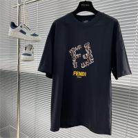 FENDI コピー Ｔシャツ ロゴ 立体感 FFロゴ 純綿生地 ユニセックス フェンディ