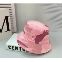 セリーヌ 偽物 バケットハット 迷彩 100％コットン トリオンフパッチ ロゴ CELINE キャップ ピンク
