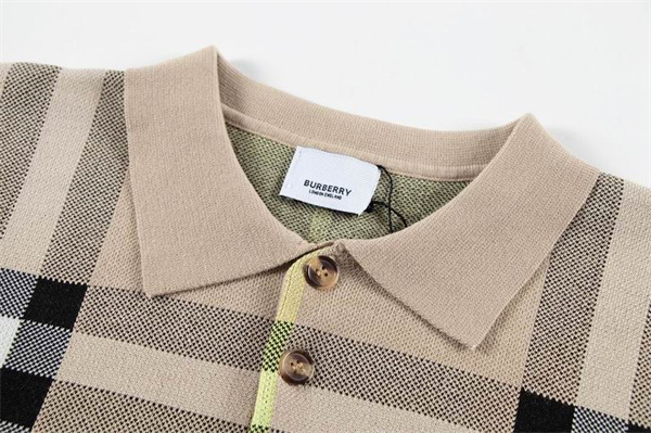 BURBERRY コピー ポロシャツ チェック柄 ニット ジャカード 柔らかい手触り バーバリー