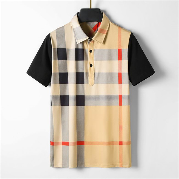 バーバリー スーパーコピー ポロシャツ チェック柄 パネルデザイン BURBERRY