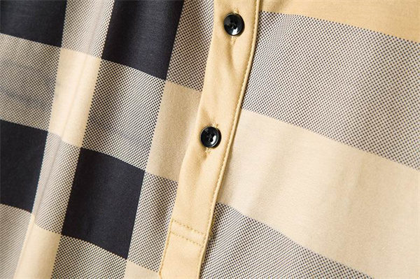 バーバリー スーパーコピー ポロシャツ チェック柄 パネルデザイン BURBERRY