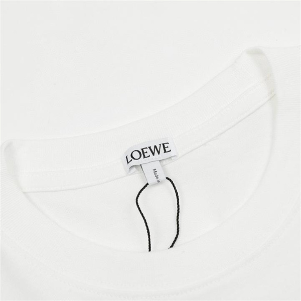 LOEWE コピー Tシャツ 刺繡 ロゴ 貼り付け 男女兼用 立体 ロゴ 2色 ロエベ 