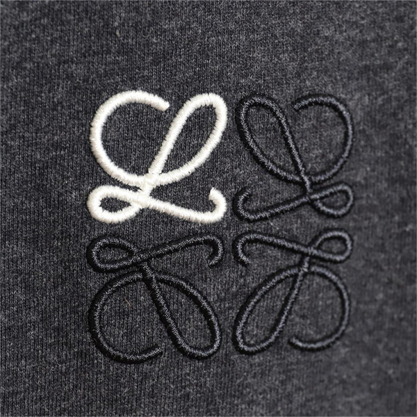 ロエベ スーパーコピー Tシャツ 通気性の良い 刺繡 ロゴ グレー ゆったり LOEWE
