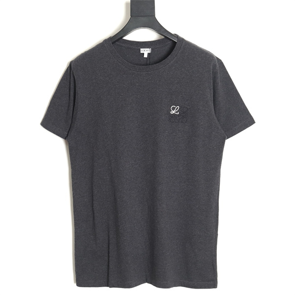 ロエベ スーパーコピー Tシャツ 通気性の良い 刺繡 ロゴ グレー ゆったり LOEWE