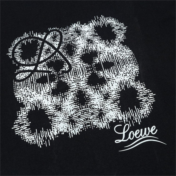 LOEWE コピー Tシャツ プリント柄 いばら 柄 Anagram アナグラム ロゴ ゆったり ロエベ