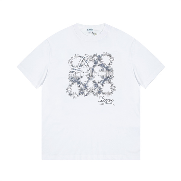 LOEWE コピー Tシャツ プリント柄 いばら 柄 Anagram アナグラム ロゴ ゆったり ロエベ