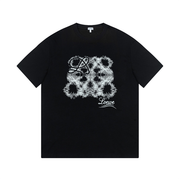 LOEWE コピー Tシャツ プリント柄 いばら 柄 Anagram アナグラム ロゴ ゆったり ロエベ