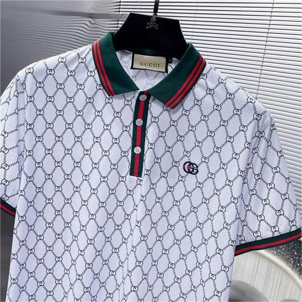 グッチ コピー ポロシャツ プリント 刺繡ロゴ ストライプ柄 モノグラム プリント GGロゴ GUCCI