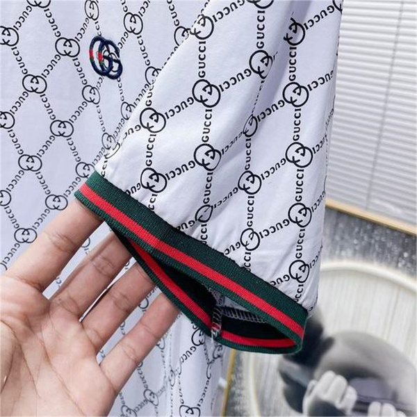 グッチ コピー ポロシャツ プリント 刺繡ロゴ ストライプ柄 モノグラム プリント GGロゴ GUCCI