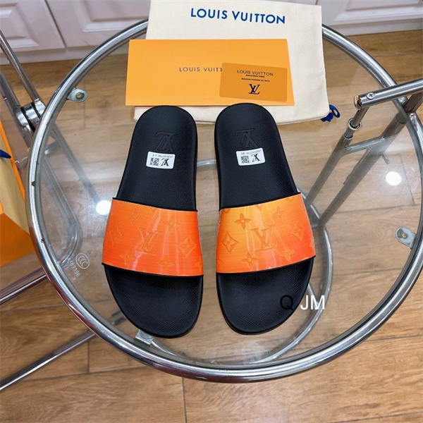 LOUIS VUITTON スーパーコピー サンダル オレンジ シルバー ロゴ エンボス 防水通気性 耐久性 ルイヴィトン