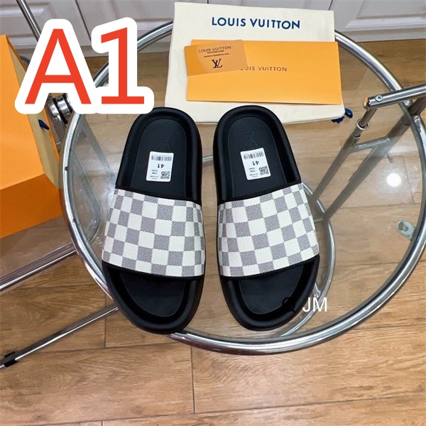 ルイヴィトン コピー サンダル ダミエロゴ 2色 厚底 デザイン おしゃれ 柔軟 滑り止め LOUIS VUITTON 