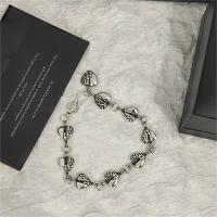 クロムハーツ コピー ブレスレット カットアウトハート ストリート 刻印 オシャレ CHROME HEARTS