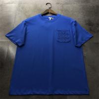 ロエベ コピー Tシャツ カジュアル クラインブルー ロゴ エンボス 立体感 ユニセックス クルーネック