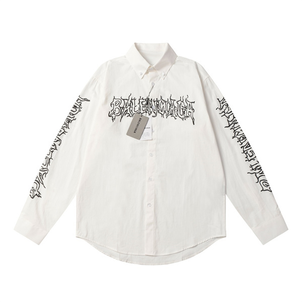 BALENCIAGA スーパーコピー シャツ ロゴ プリント ゆったり ユニセックス 2色 バレンシアガ