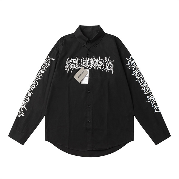 BALENCIAGA スーパーコピー シャツ ロゴ プリント ゆったり ユニセックス 2色 バレンシアガ
