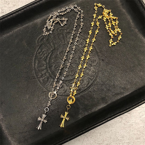 クロムハーツ コピー ネックレス TINY E CHプラス ロザリオ ネックレス 調節可能サイズ CHROME HEARTS