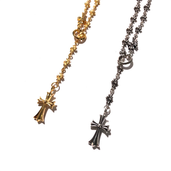 クロムハーツ コピー ネックレス TINY E CHプラス ロザリオ ネックレス 調節可能サイズ CHROME HEARTS