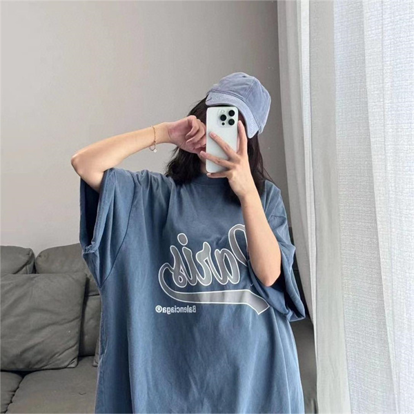 バレンシアガ コピー Ｔシャツ ゆったり リラックス enjoy Paris ロゴ プリント ユニセックス BALENCIAGA 