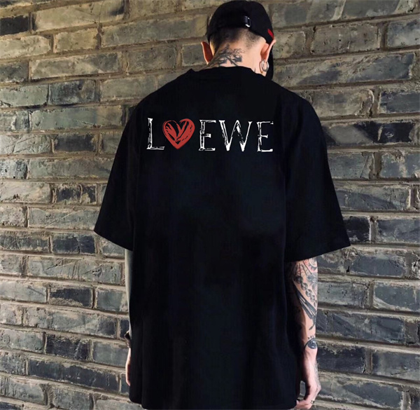 LOEWE コピー Ｔシャツ リラックス スタイリッシュ 純綿素材 クルーネック ハート ロゴ シンプル ロエベ 