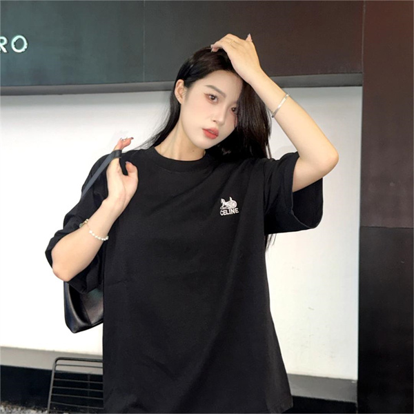 セリーヌ スーパーコピー Ｔシャツ 馬車柄 ブランドロゴ クラシック エレガント 純綿素材 CELINE