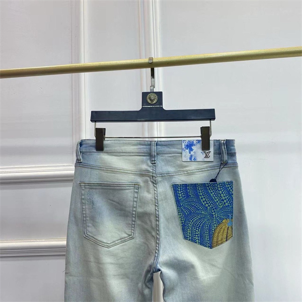 草間彌生ｘLOUIS VUITTON スーパーコピー ジーンズ カボチャ柄  コラボレーション レトロ レザーロゴ ルイヴィトン