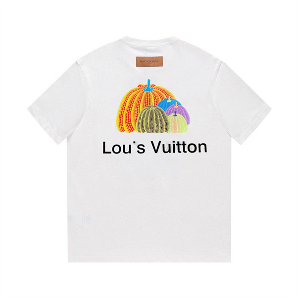 草間彌生 ｘ LOUIS VUITTON コピー Ｔシャツ カボチャ ロゴ 純綿素材 コラボレーション ルイヴィトン