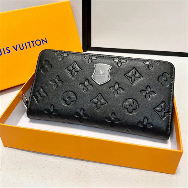 LOUIS VUITTON コピー 手持ちバッグ ジッピー ウォレット レザー エンボス加工 モノグラム柄 ルイヴィトン