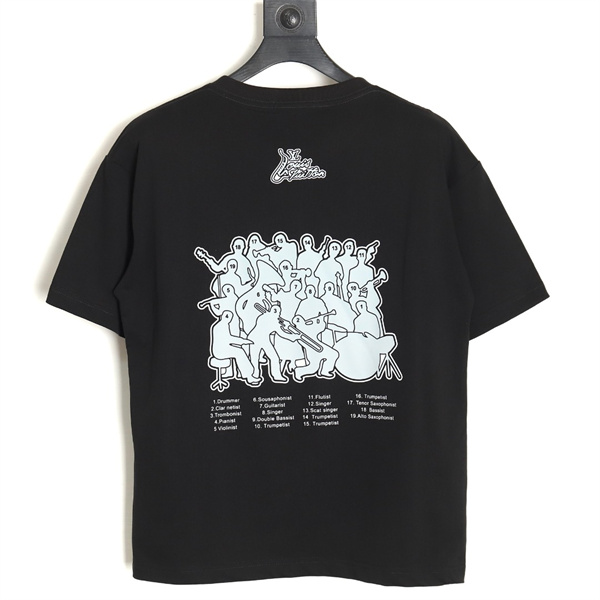 LOUIS VUITTON コピー Ｔシャツ バンド シリーズ ロゴ プリント ルイヴィトン
