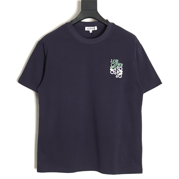 ロエベ 偽物 Tシャツ 刺繍 ロゴ パネルデザイン ユニセックス 100％コットン 通気性 LOEWE
