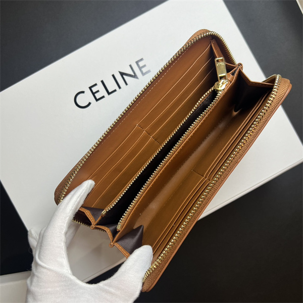 セリーヌ スーパー コピー 財布 カーフスキン トリオンフ ロゴ ファスナー カード収納 CELINE