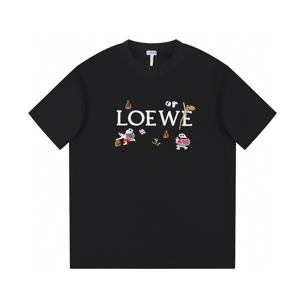Suna Fujita×ロエベ スーパーコピー Tシャツ パンダ 刺繍 ロゴ コラボ 純綿素材 2色 LOEWE