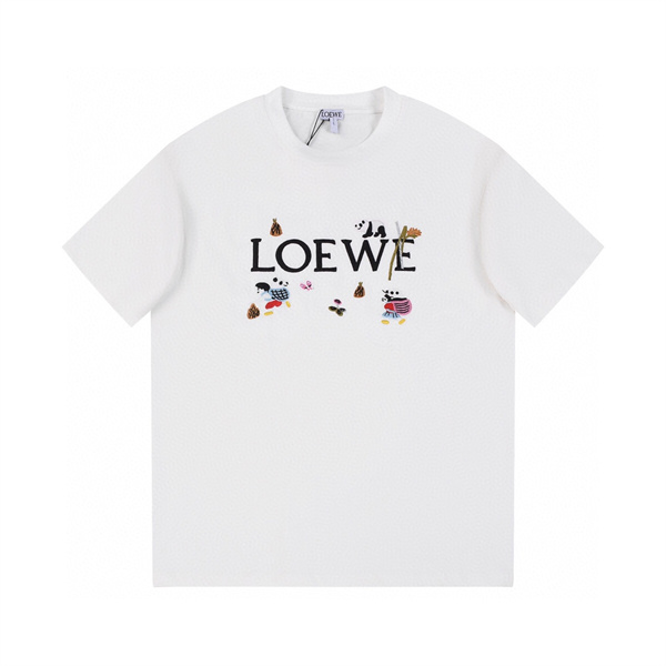Suna Fujita×ロエベ スーパーコピー Tシャツ パンダ 刺繍 ロゴ コラボ 純綿素材 2色 LOEWE
