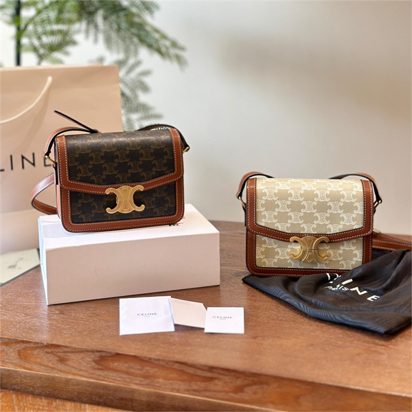 CELINE コピー ショルダーバッグ トリオンフ クラシック キャンバス カーフスキン セリーヌ